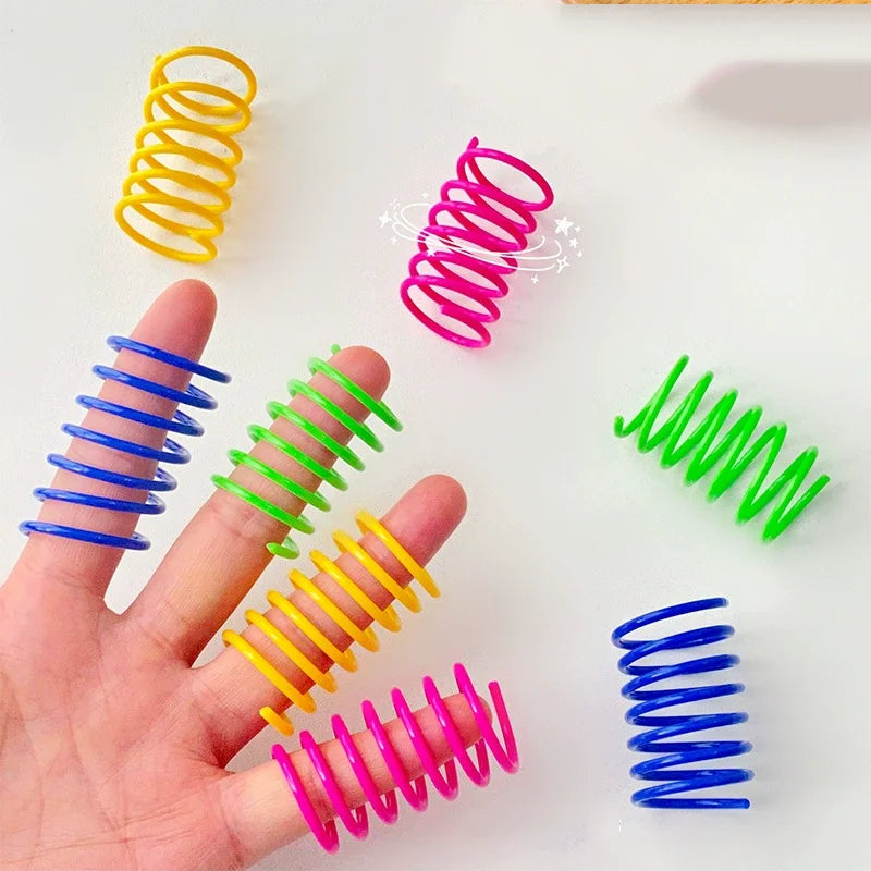 Colorful Plastic Spring Cat Toy