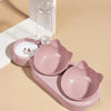 3-in-1 Tilted Cat Food & Water Bowl with Gravity Water Feeder