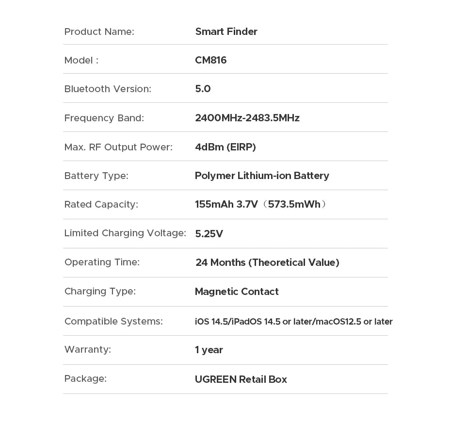 UGREEN Smart Bluetooth Tracker for Apple