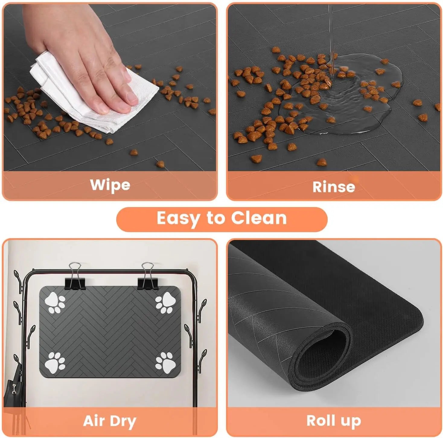 Absorbent Pet Feeding Mat for Dogs & Cats