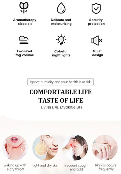 Aroma Diffuser Ultrasonic Perfume Air Humidifier Iron Art Deer Pattern Smart Room Fragrance Humidifier with LED Night Lights