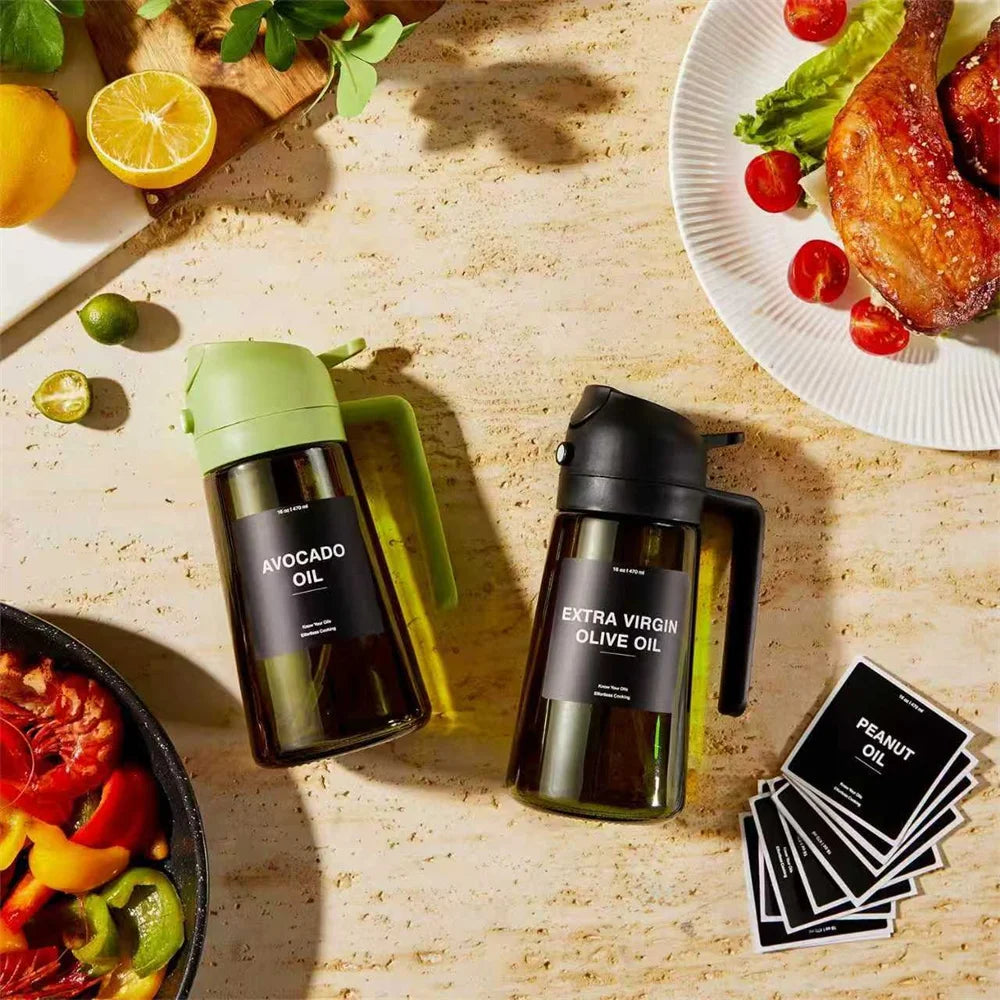 2-in-1 Olive Oil Sprayer & Dispenser Bottle