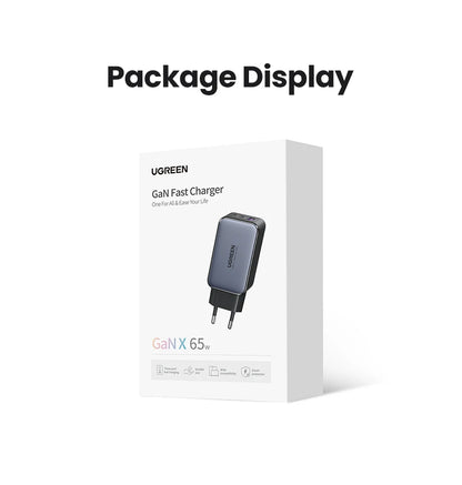 UGREEN 65W GaN Charger Quick Charge 4.0 3.0 USB C Charger for iPhone 17 16 15 Pro Max Laptop Macbook Air Tablet PD Fast Charger