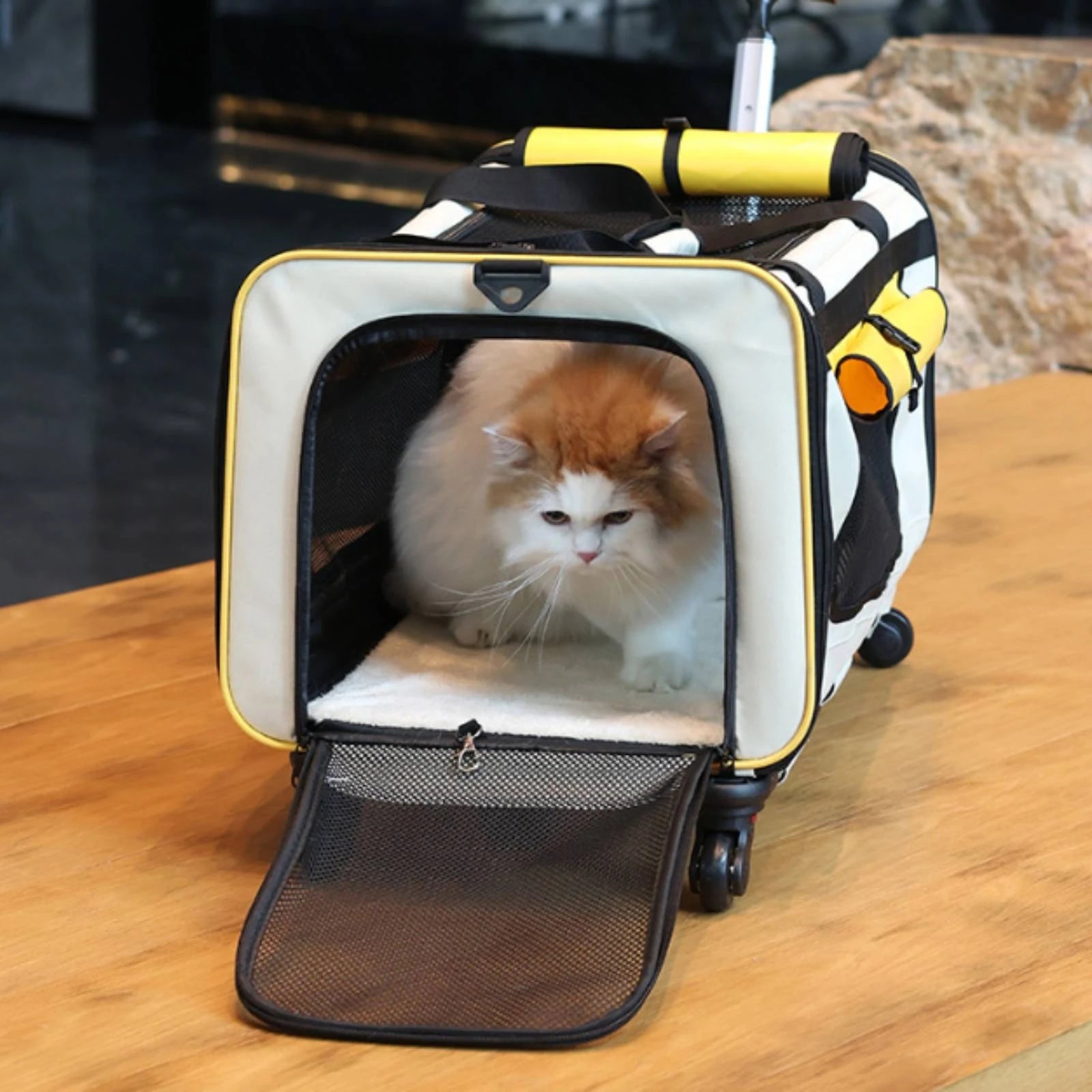 Collapsible Pet Trolley Carrier with Wheels