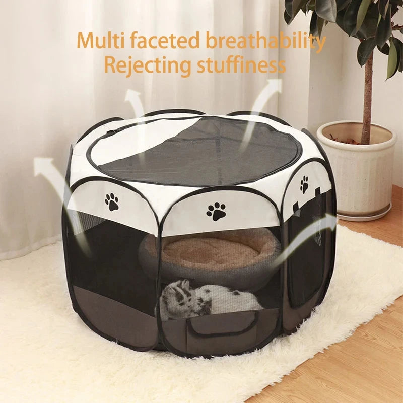Foldable Oxford Cloth Pet Tent Portable Cat House & Small Dog Playpen