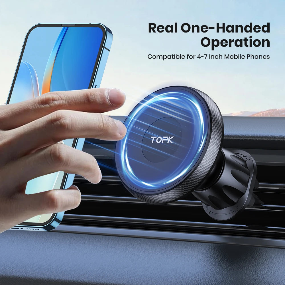 TOPK Magnetic Car Phone Holder Air Vent Mount for MagSafe iPhone & Samsung