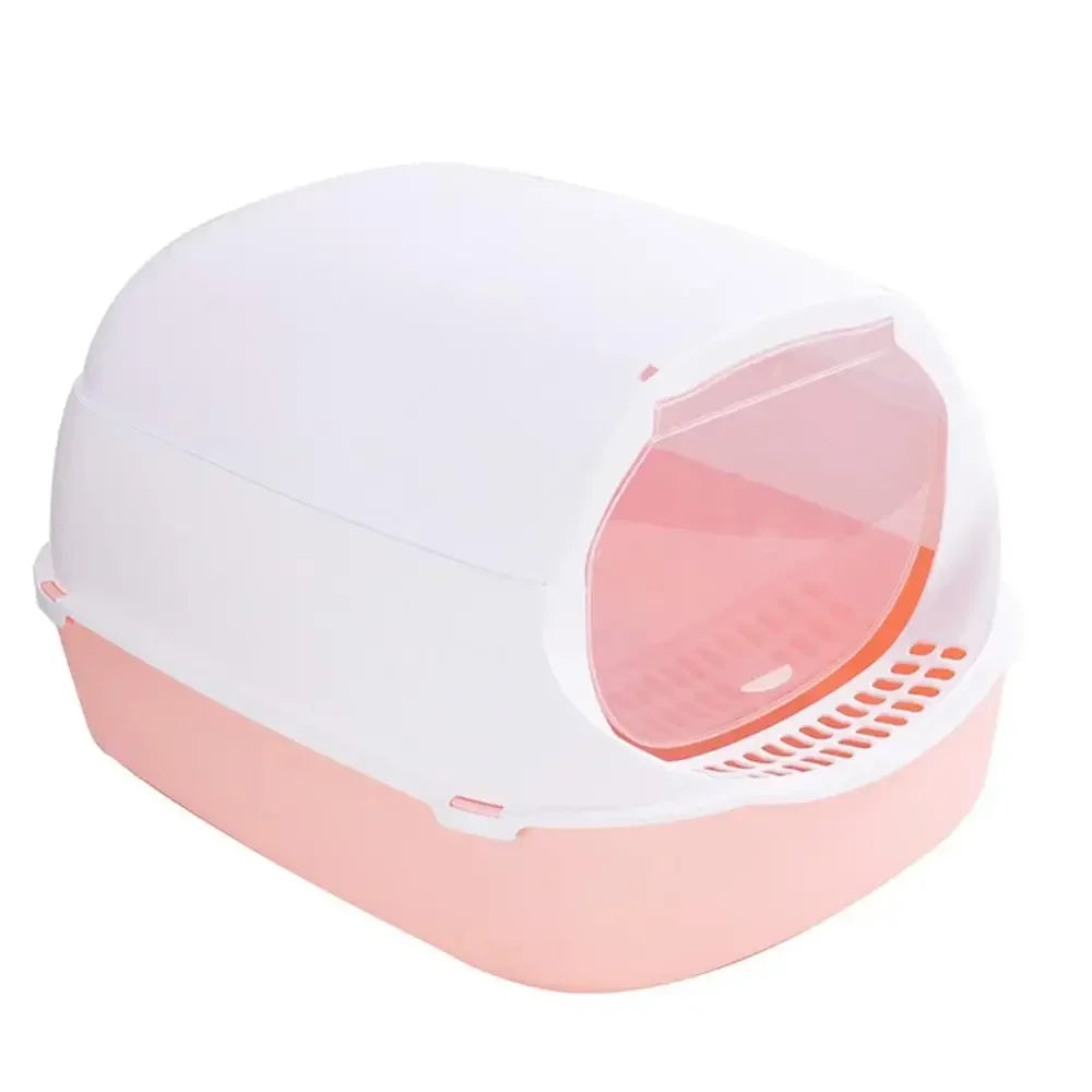 Kitty Sandbox Cat Litter Box Semi-enclosed Splashproof Cat Tray