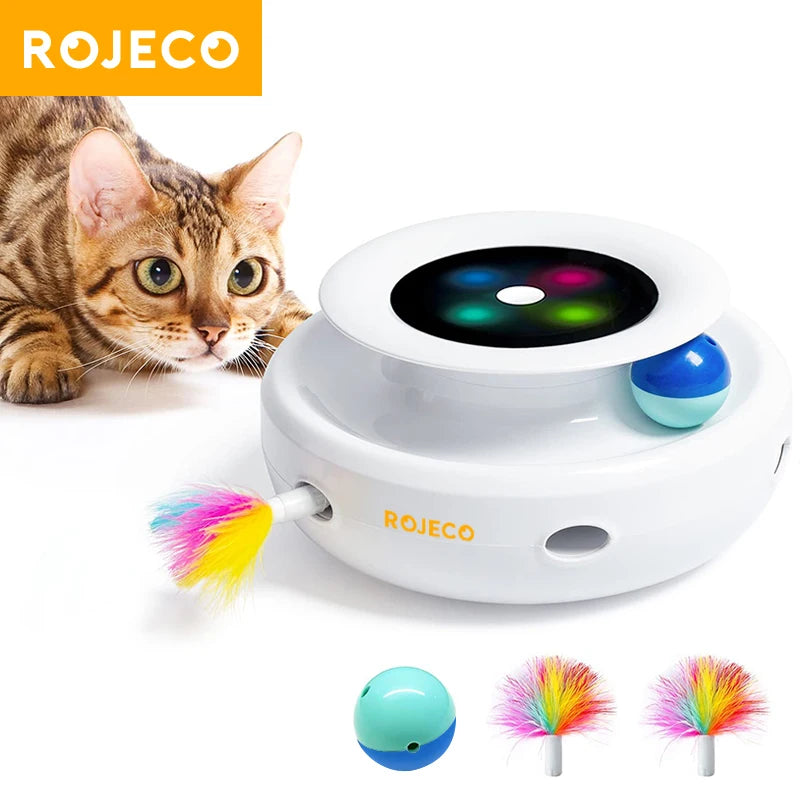 ROJECO 2-in-1 Automatic Cat Toy Set