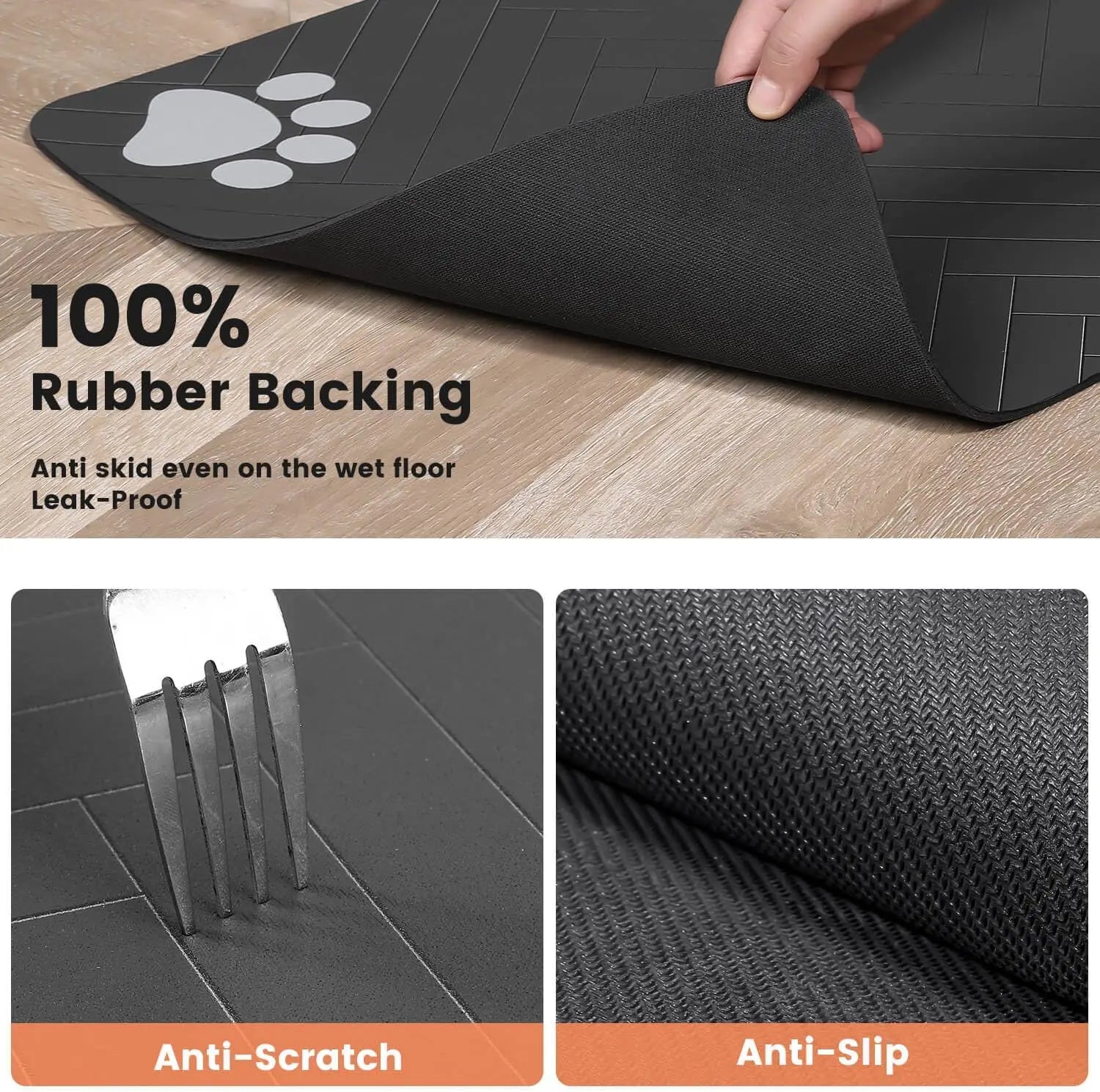Absorbent Pet Feeding Mat for Dogs & Cats
