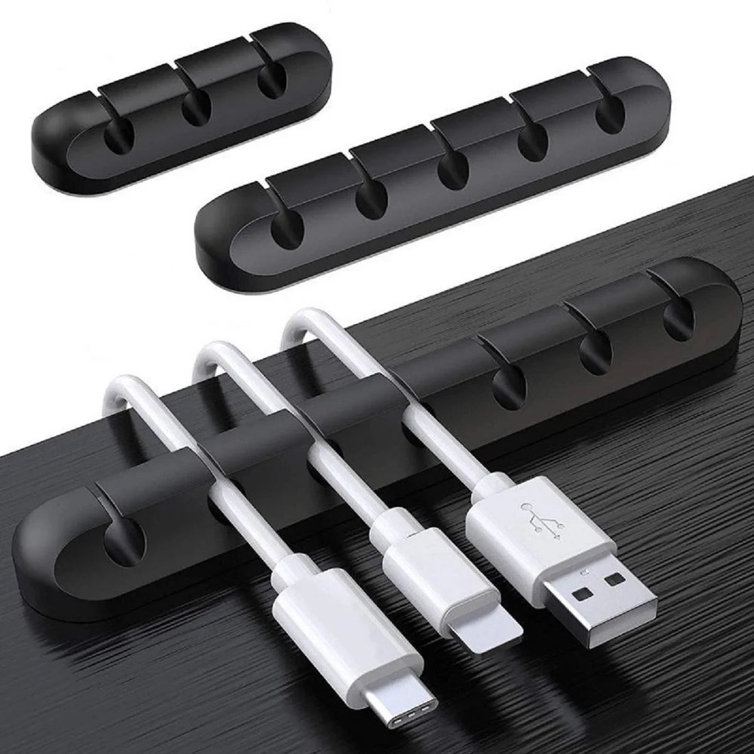 NNBILI Silicone USB Cable Organizer Cable Winder Desktop Tidy Management