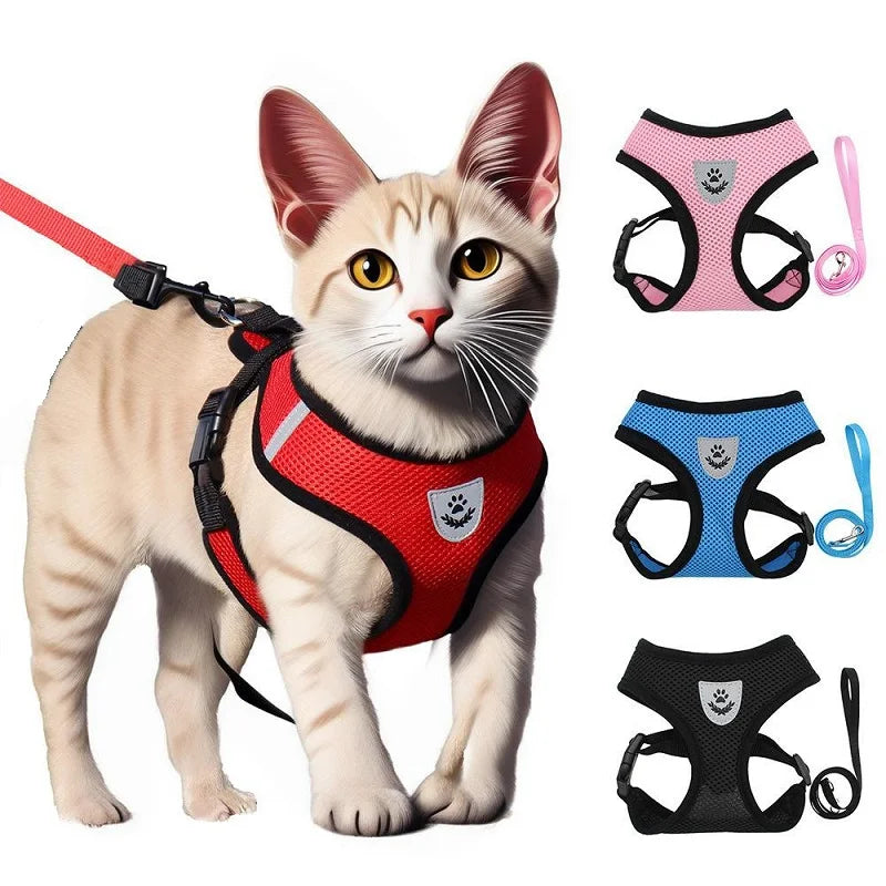 Escape-Proof Reflective Cat Harness & Leash Set