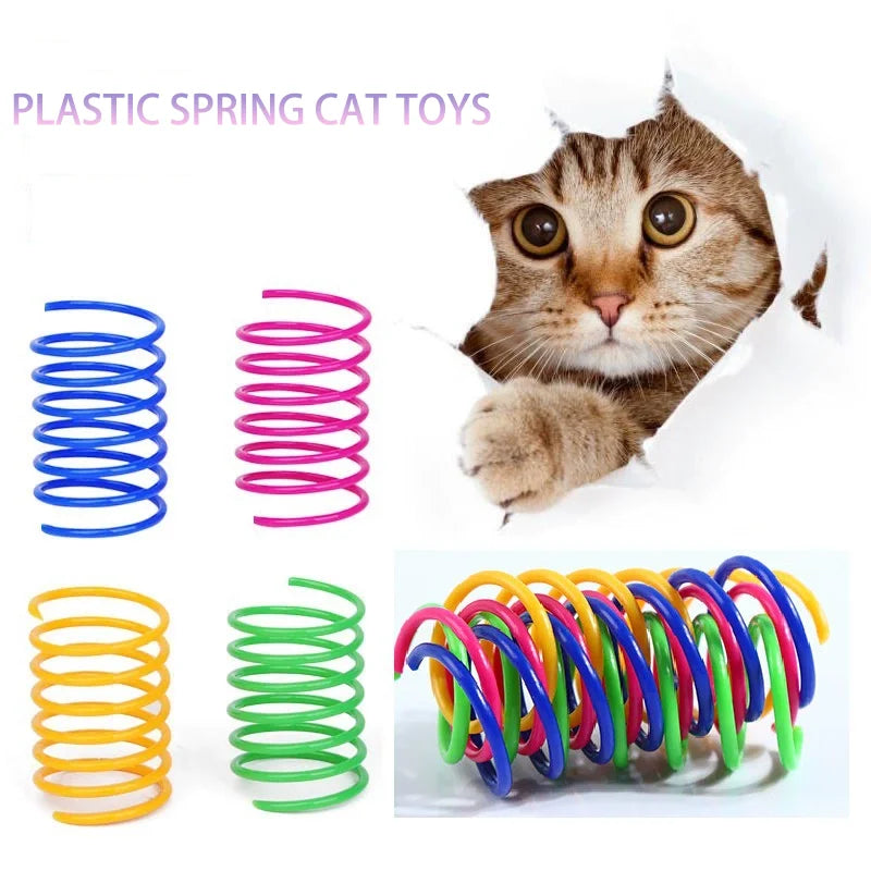 Colorful Plastic Spring Cat Toy