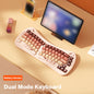 BOW Bluetooth USB Wireless Split Keyboard  68 Keys Multi Media Button Cute Cat Ergonomic  Keyboard for Win/Android/iOS/ OS