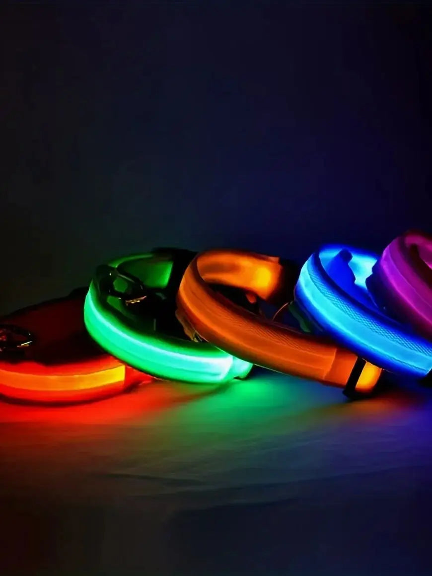 Reflective LED Dog Collar for Night Safety - Durable