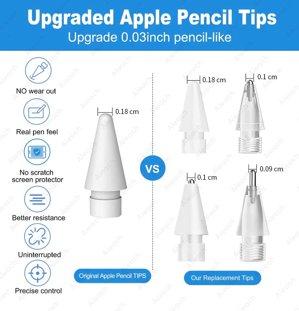 3pc & 6pcs Replacement Tips For Apple Pencil Pro 1st 2nd USB-C Durable Soft Hard Stylus Pen Tip For iPad Apple pencil Pen Nib