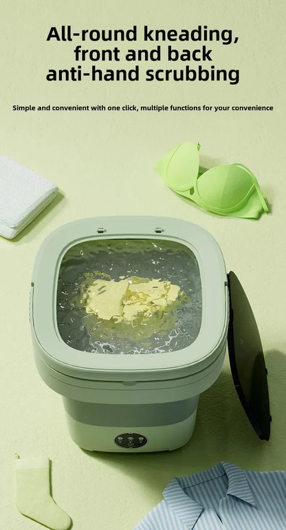 Portable Folding Washing Machine Home Use Integrated 11L Large Capacity Bras Pants Stockings Mini Washing Machine