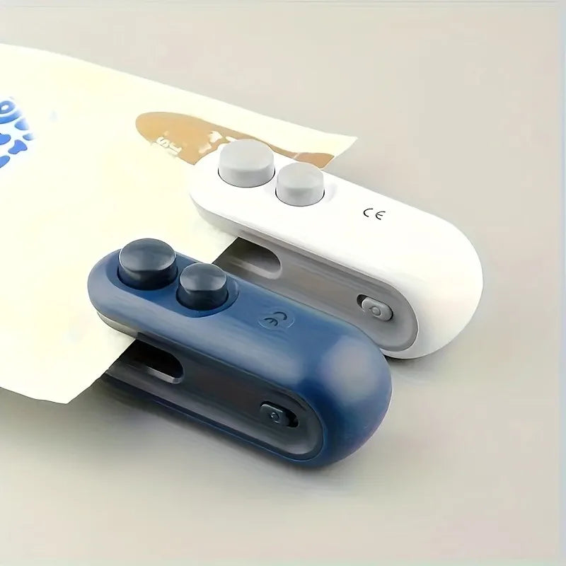 Mini Heat Bag Sealing Machine Multifunction Bag Clip Sealer Rechargeable Plastic Bag Sealer 2 in 1 Food Bag Hot Sealing Machine