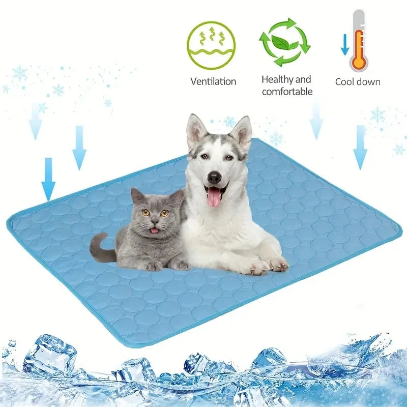 Self Cooling Dog Mat Washable Pet Cooling Pad for Summer Comfort