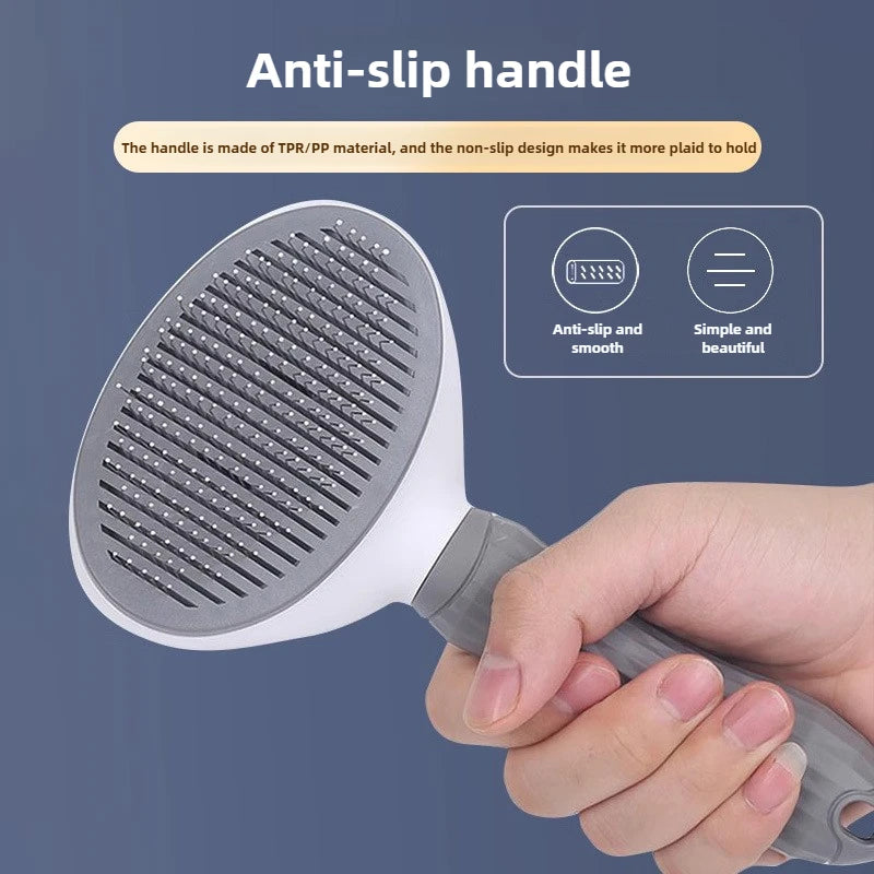 Cat & Dog Hair Removal Slicker Brush with Anti-Slip Handle