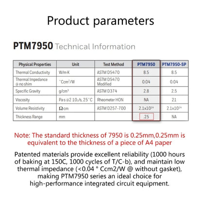 For Honeywell PTM7950 Phase Change Pad For Laptop Thermal Pad 8.5W/mK GPU CPU Heat Dissipation Silicone Thermal Conductive Paste