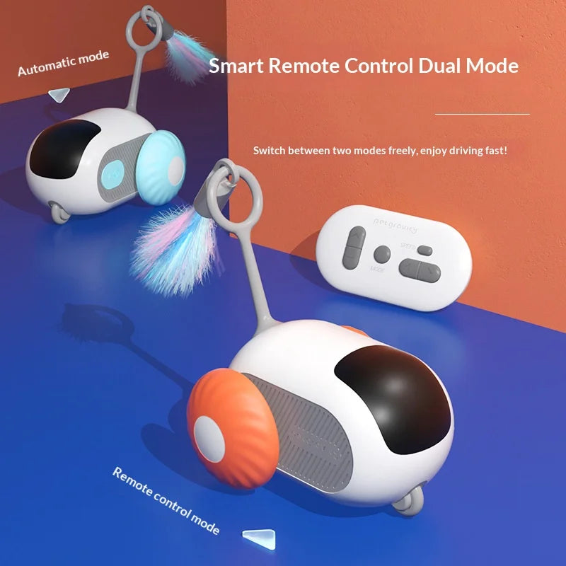 Remote Control Racing Car Cat Toy with Feather Teaser