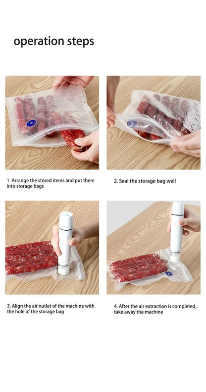 Mini Handheld Vacuum Sealer Machine Kitchen Vacuum Packer Machine Small Sealing Machine Portable USB Electric Food Vacuum Sealer
