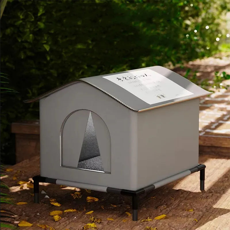 Waterproof Outdoor Cat House Warm Foldable Pet Shelter for Winter Cats