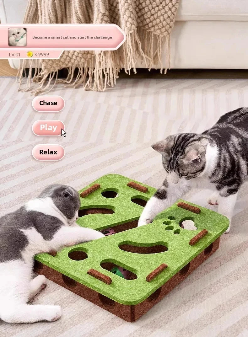 Interactive Cat Puzzle Toy & Ball Playhouse