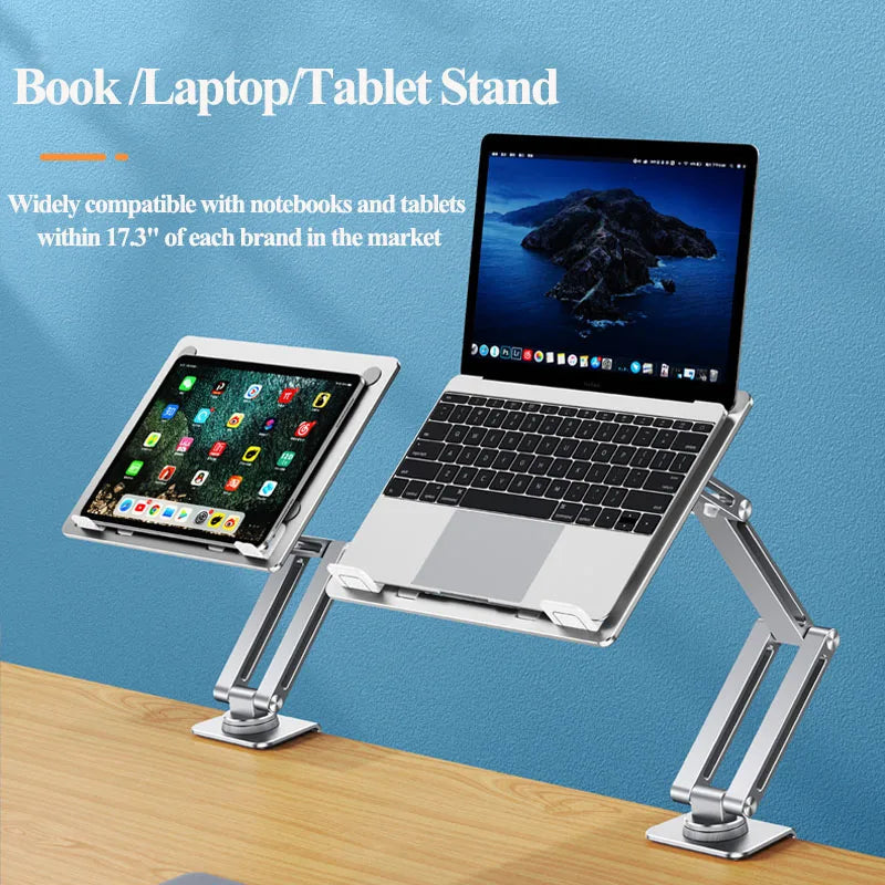 Oatsbasf Laptop Stand Clamp Tablet Hightening Support Holder Book Bracket Desktop Bed Lazy Stand 360°Rotating Hight Adjustable