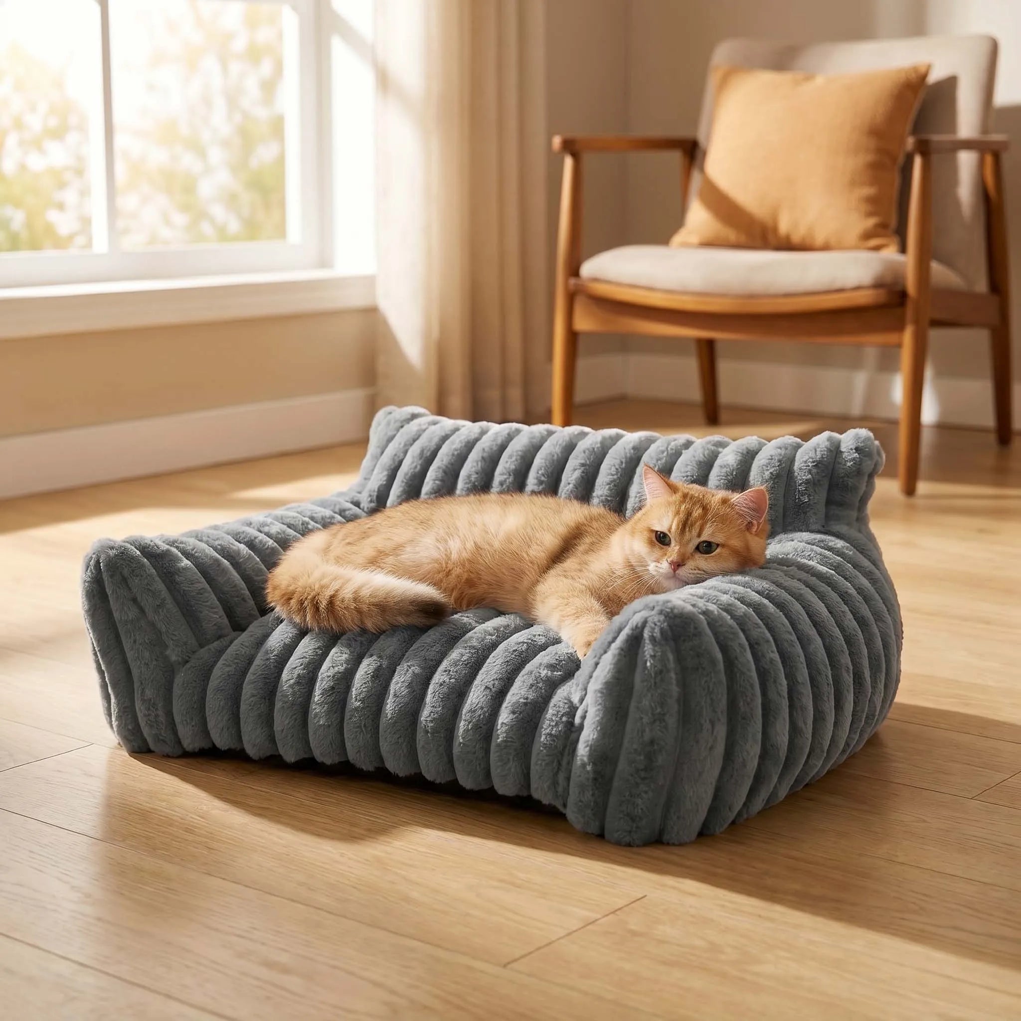 Soft Plush Cat Sofa Bed