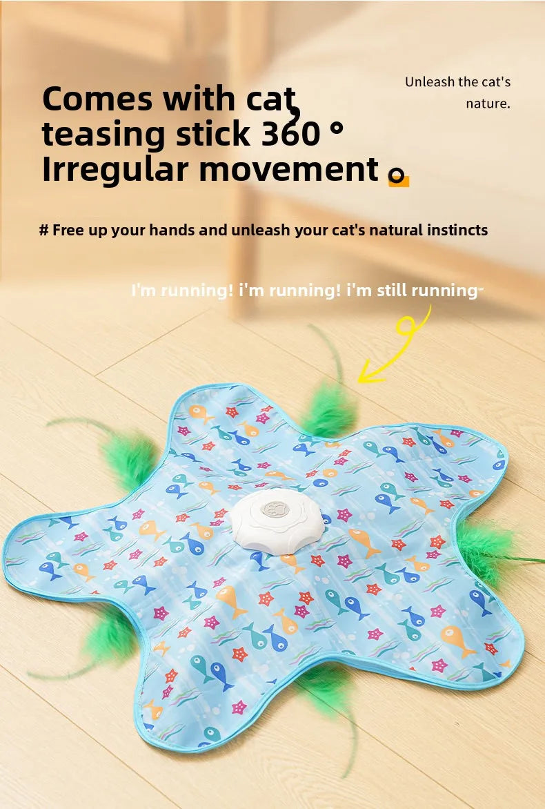 Interactive Automatic Cat Toy with Moving Feathers