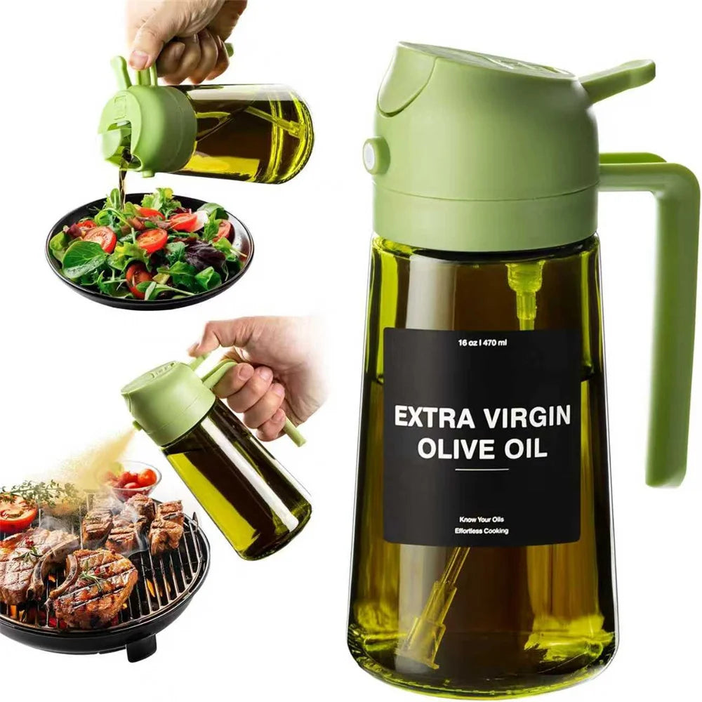 2-in-1 Olive Oil Sprayer & Dispenser Bottle