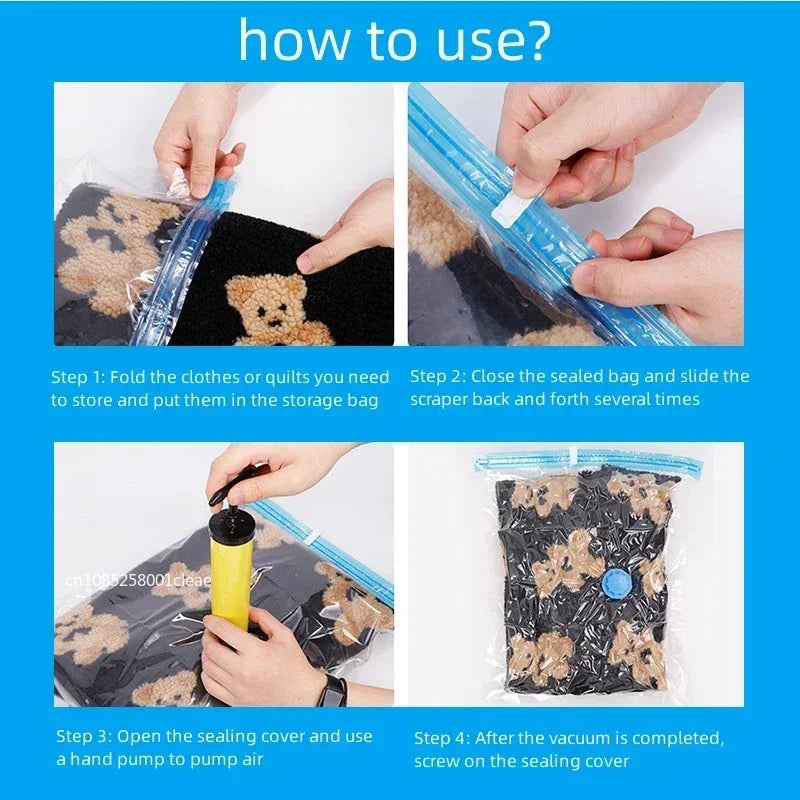 Space Saving Compression Bags for Clothes, Quilts & Bedding (1–10 Pack)