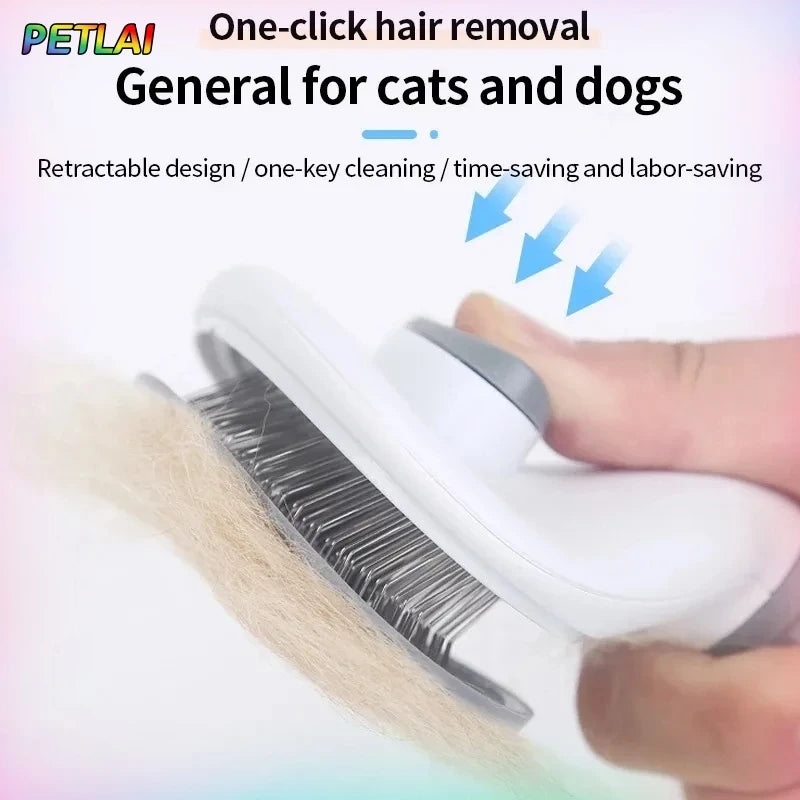 Cat & Dog Hair Removal Slicker Brush with Anti-Slip Handle