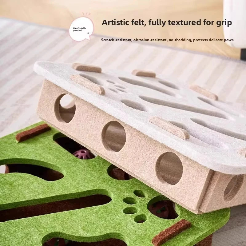 Interactive Cat Puzzle Toy & Ball Playhouse