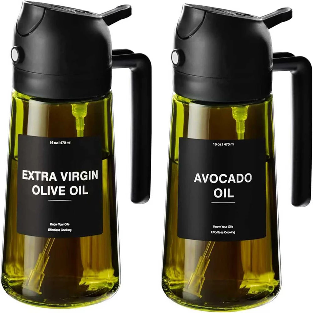 2-in-1 Olive Oil Sprayer & Dispenser Bottle