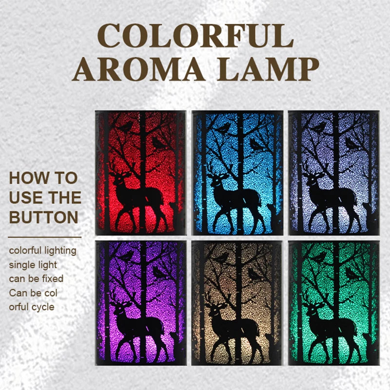Aroma Diffuser Ultrasonic Perfume Air Humidifier Iron Art Deer Pattern