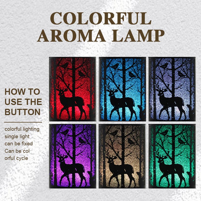 Aroma Diffuser Ultrasonic Perfume Air Humidifier Iron Art Deer Pattern Smart Room Fragrance Humidifier with LED Night Lights