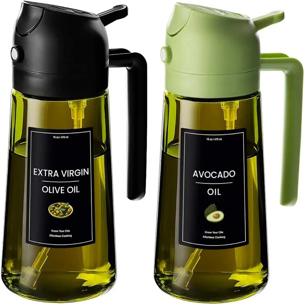 2-in-1 Olive Oil Sprayer & Dispenser Bottle