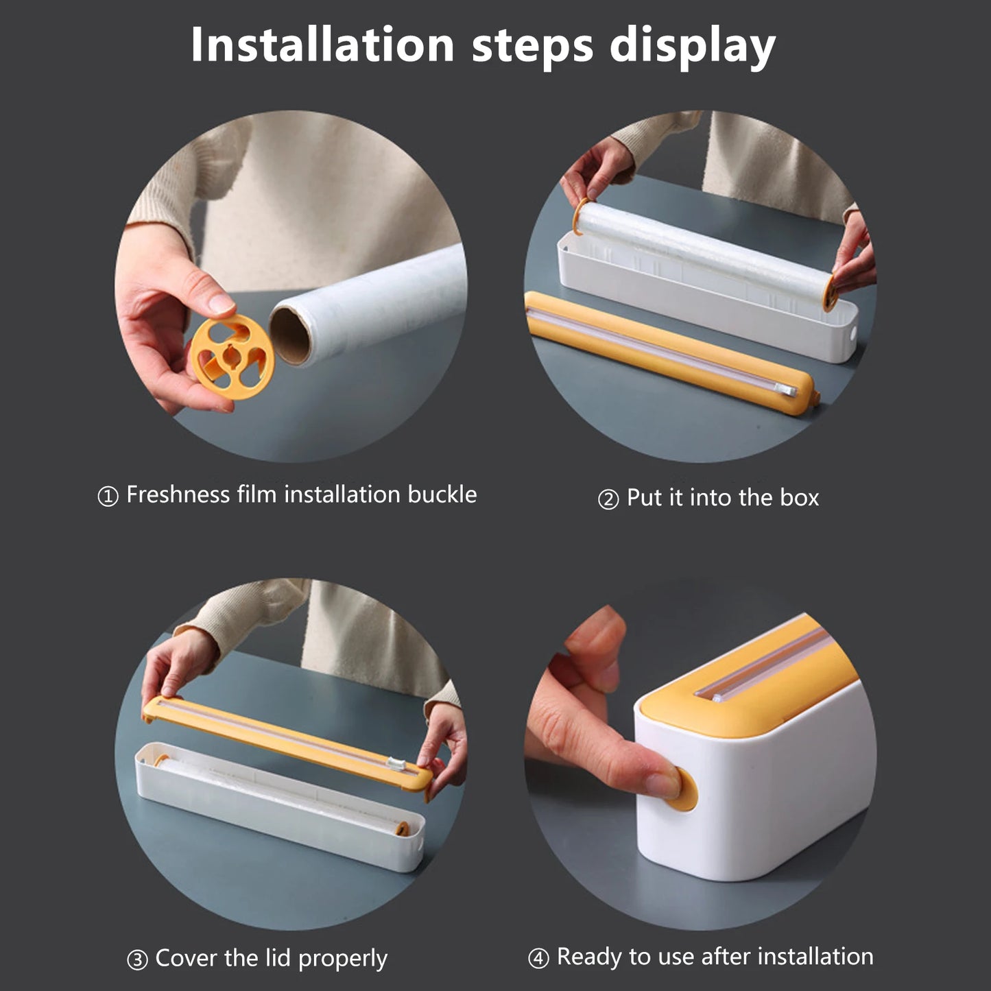 Kitchen Disposable Cling Film Cutter, Point Breaking Household Food Special Cutting Box, Suction Refrigerator Artifact