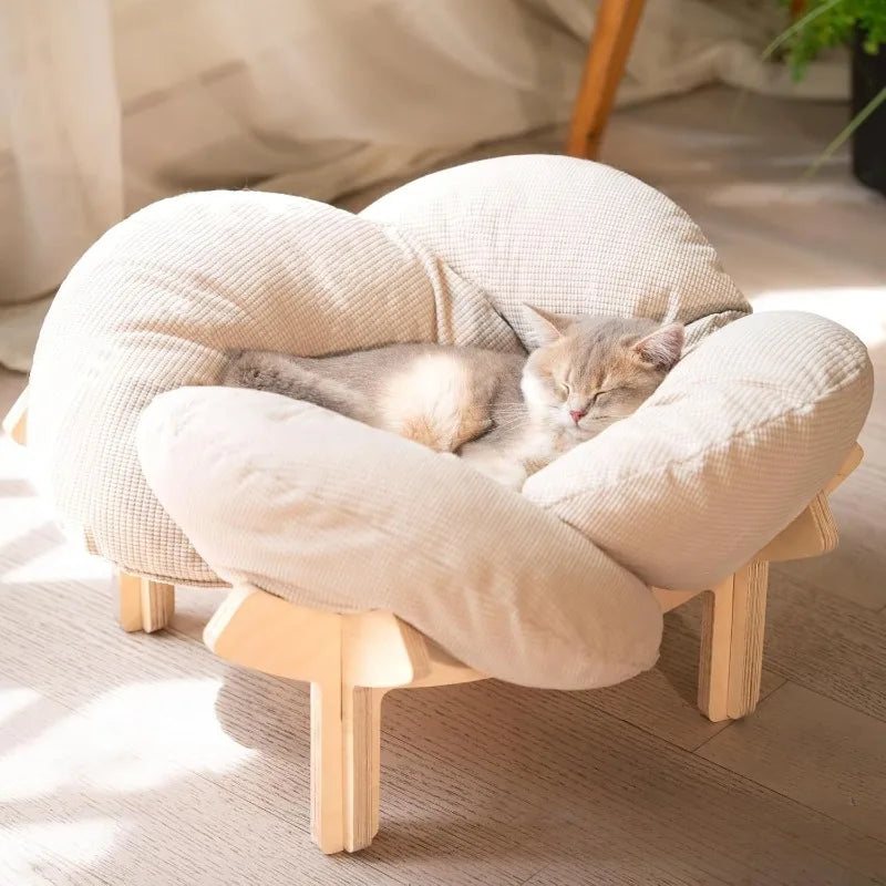 Elevated Solid Wood Pet Sofa