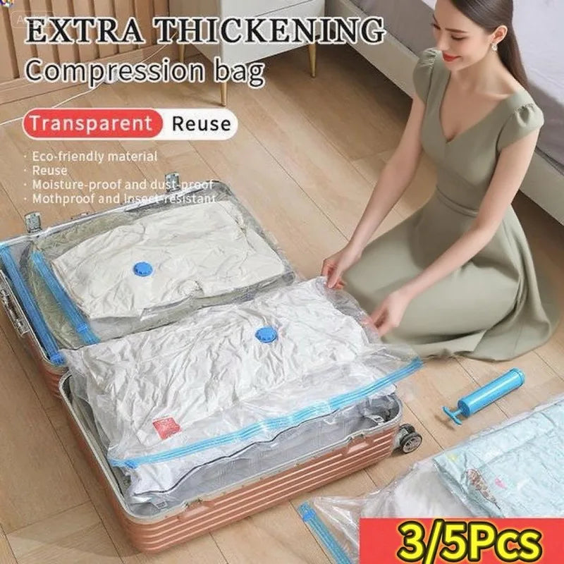 3/5PCS Vacuum Storage Bags for Clothes & Bedding