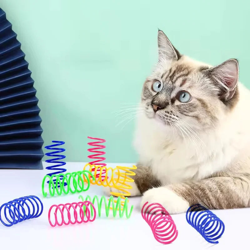 Colorful Plastic Spring Cat Toy