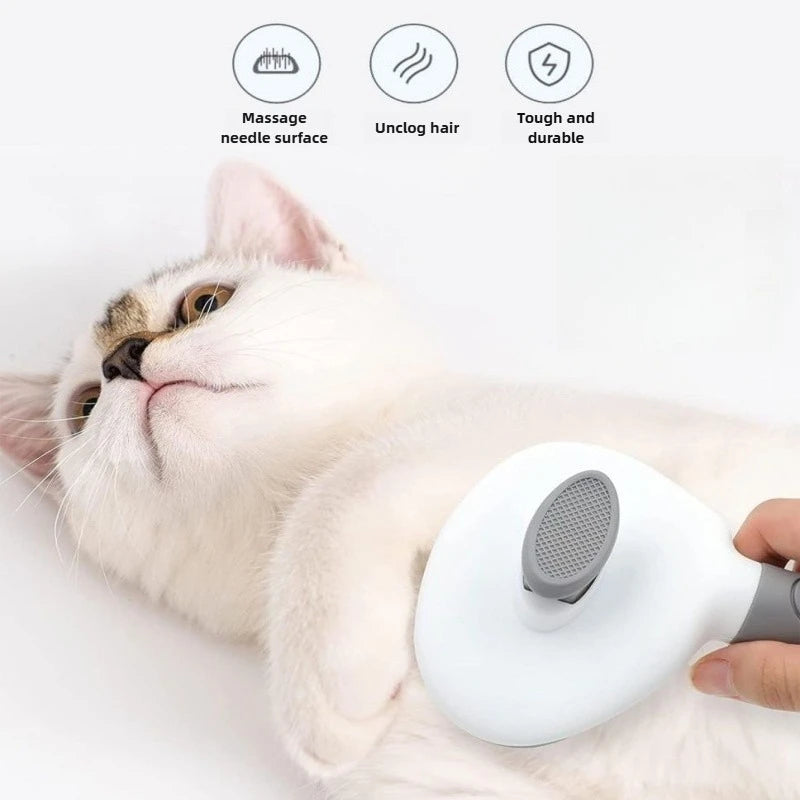 Cat & Dog Hair Removal Slicker Brush with Anti-Slip Handle