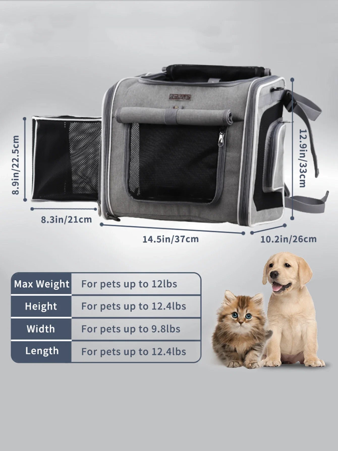 Expandable Dog & Cat Bike Basket Carrier