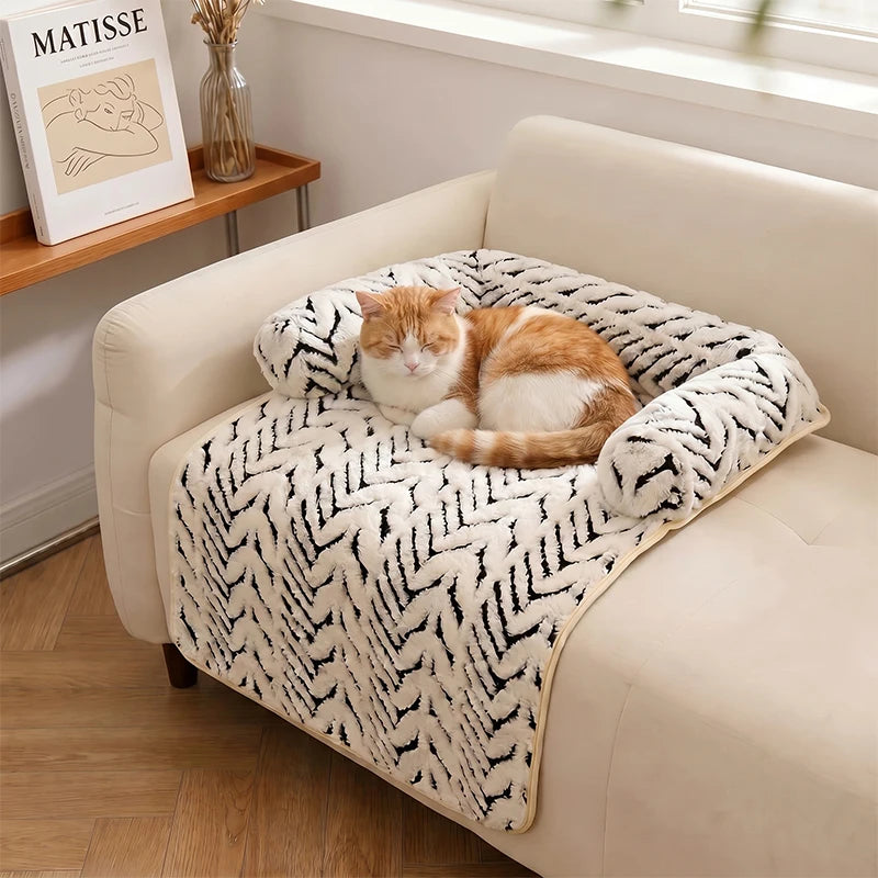 Zebra Plush Cat & Dog Bed Mat