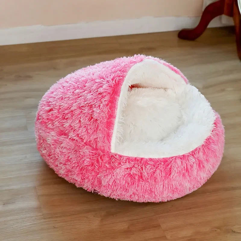 Cat Bed Cave for Indoor Donut Self Warming Small Dog Bed Anti-anxiety for Winter