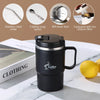 Insulated Coffee Cup 304 Stainless Steel Tea Cup With Tea Strainer Lid Straw