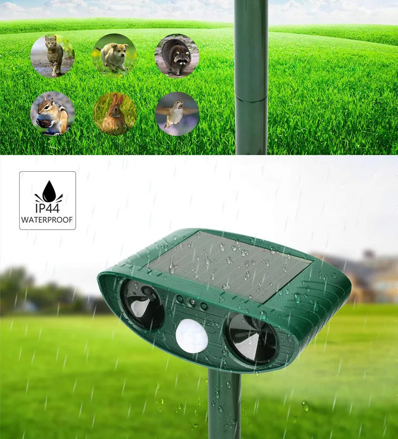 Solar Ultrasonic Animal Repeller for Cats & Dogs