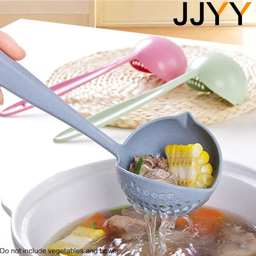 The 2 in 1 Kitchen Spoon Long handle Plastic Colander Filter